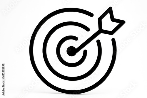 Hand drawn target with arrow in the bullseye representing success and achievement