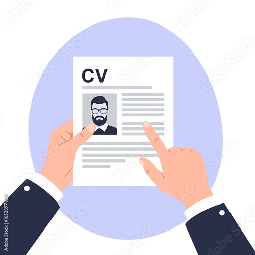 Hands holding cv paper with photo vector applying for job professional opportunity high quality professional