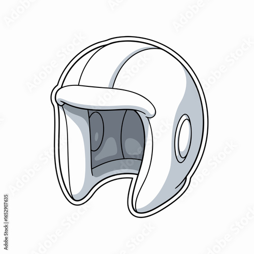 A stylized illustration of a white protective helmet with subtle shading, perfect for safety themes or design elements
