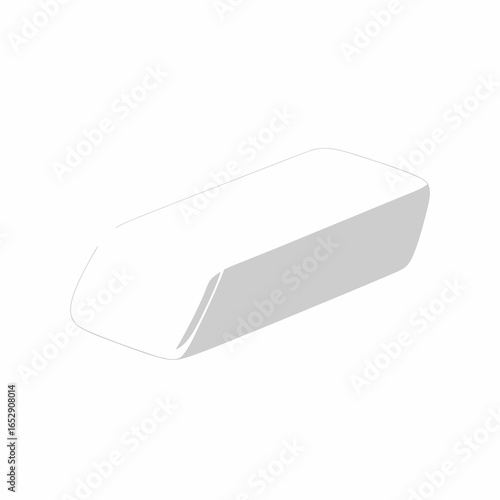 Isolated eraser illustration, minimalist design on clear backdrop, showcasing subtle shadow details, artistic simplicity and precision instrument