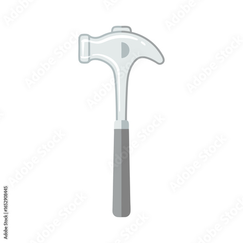 Simple illustration of a metal claw hammer, tool for building construction and repair tasks showing design detail