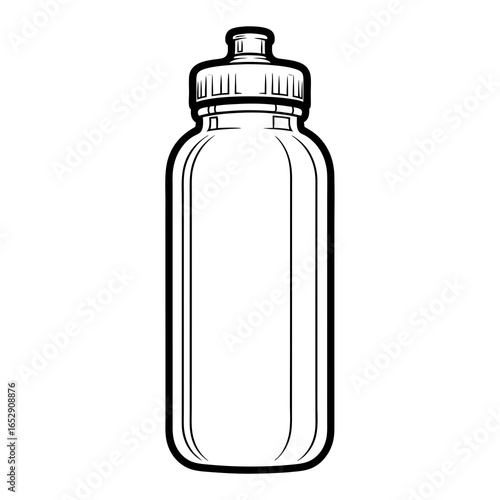Sleek and Simple Water Bottle Vector Illustration for Active Lifestyle Content Creation