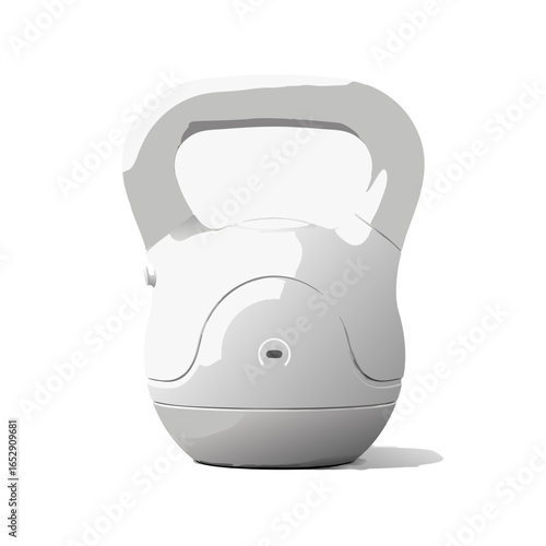 Monochrome kettlebell training equipment for strength conditioning and physical fitness pursuit minimalist artistic representation