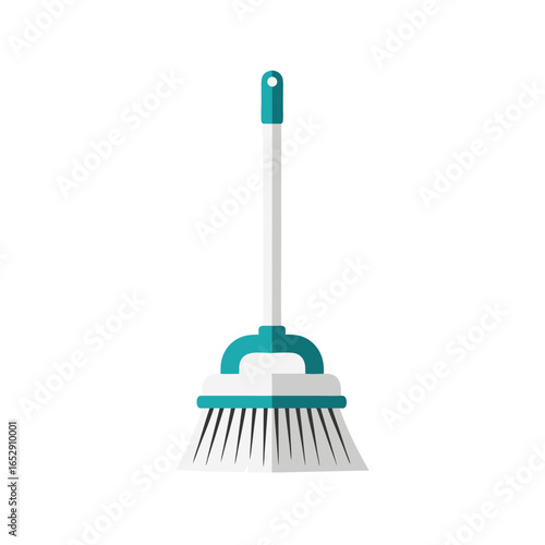 Minimalist Depiction of a Broom: A Symbol of Cleanliness and Domestic Care Tasks in Vector Style