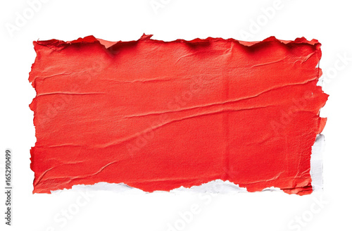 Wallpaper Mural Wrinkled red paper with torn edges isolated on transparent background Torontodigital.ca