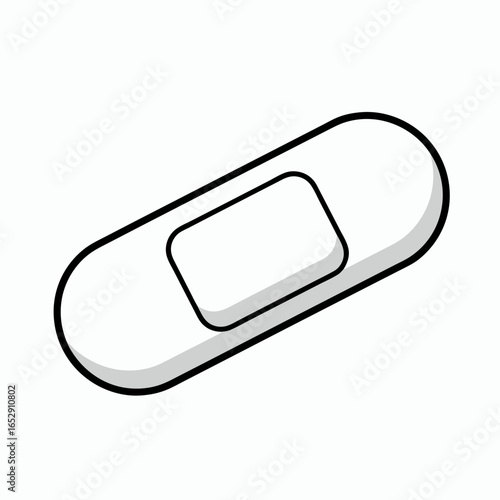 Minimalist adhesive bandage depiction for injury care showcasing the simplistic health resource design used for safeguarding small wounds