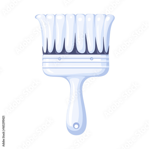 Crisp depiction of a clean white bristle paintbrush showcasing artistry and the tools for creative wall design or home refurbishing applications
