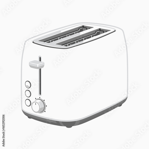 Minimalist kitchen appliance: Sleek white toaster with modern design isolated for culinary concepts appliance