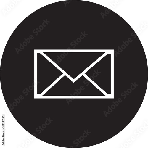 E mail or inbox icon symbol flat design vector in trendy style isolated on transparent background