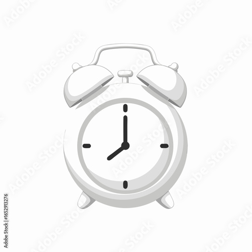 Monochrome Alarm Clock Illustration Signifying Time Management and Timeliness Representation  within a Modern Artistic Style