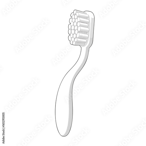 Monochrome Depiction of an Isolated Toothbrush for Dental Hygiene Promotion and Health Awareness