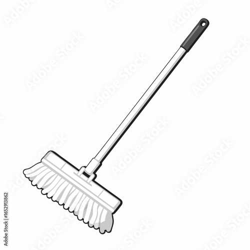 Simple mop illustration symbolizing cleanliness and home maintenance utility vector white background isolated minimalistic design equipment home