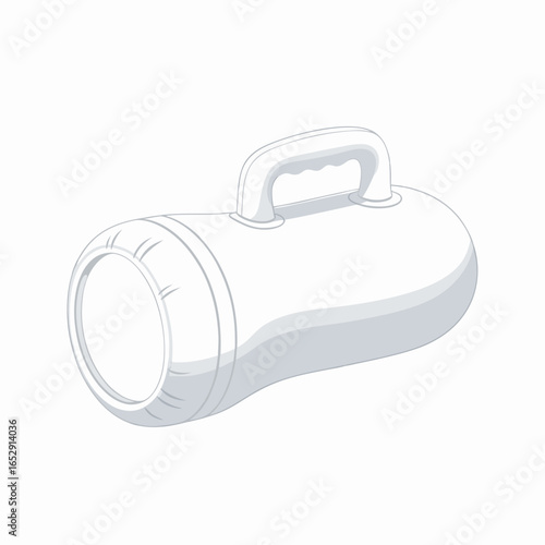 Monochrome Illustration of a Cylindrical Bag with Handle Emphasizing Simplicity and Form  Craft