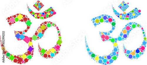 Om Ohm Symbol Mosaic Colorful Yoga Meditation Mantra