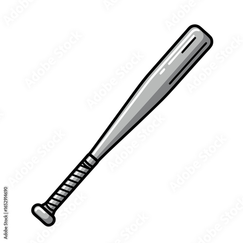 A Simple yet Evocative Depiction of a Baseball Bat in a Clean and Modern Vector Style
