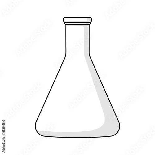 Isolated conical flask illustration symbolizing science experiments and chemistry studies for academic research in laboratory 150 characters