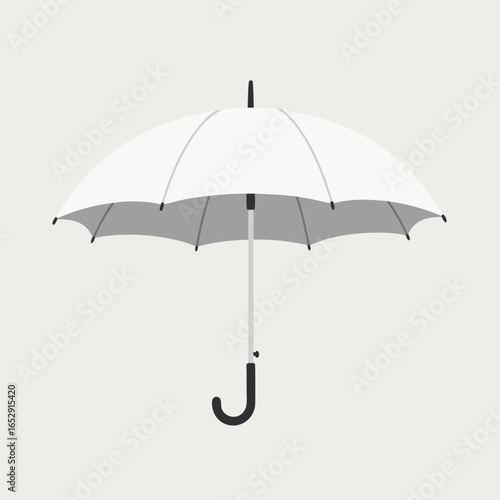 Minimalist White Umbrella Illustration Against a Neutral Background Evoking Serenity and Protection Symbolism Representing Shield and Elegance 150