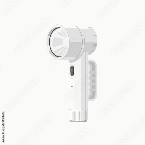 Crisp rendition of a handheld spotlight with clean lines illuminating a sense of preparedness
