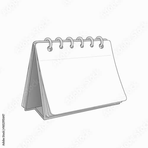 Blank desktop calendar with spiral binding showcases a simple minimalist design offering possibilities for scheduling and planning reminders for