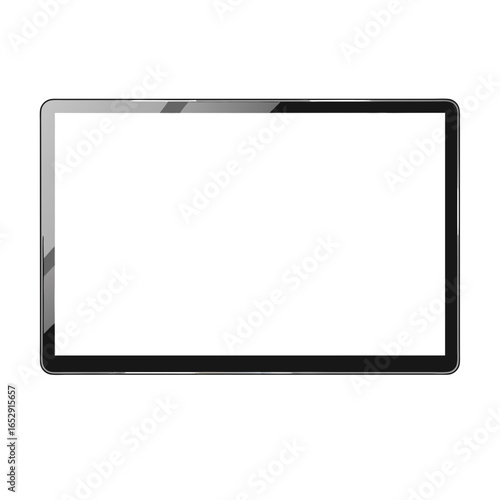 Sleek modern frameless digital tablet display with white screen ideal for presentations and mockups