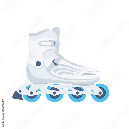 Single inline skate illustration showcasing recreational activity and athletic equipment for outdoor fitness pursuits