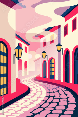 Charming Alleyway Illustration