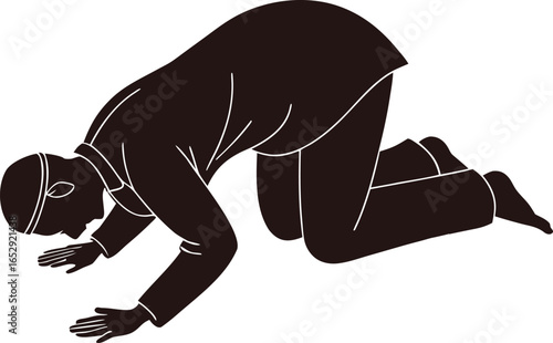 Islamic prayer sujood prostration silhouette