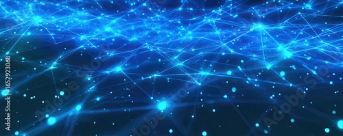 Visualizing Dynamic Digital Connectivity Abstract Art on a Modern Blue Technology Background