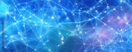 Dynamic Abstract Blue Digital Network Background Modern Art Visual Technology Contemporary Glowing Elements