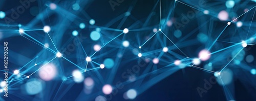 Dynamic Abstract Blue Digital Network Background with Glowing Artscale for Modern Technology Visuals