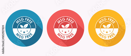 Collection of MSG Free Icon Designs for Health Food Products and Packaging Illustrations