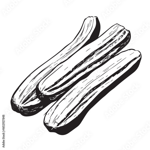 hand drawn vector illustration of churros food