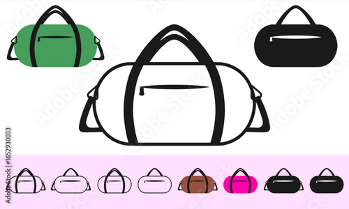 Vector illustration of sport duffel bags in multiple styles