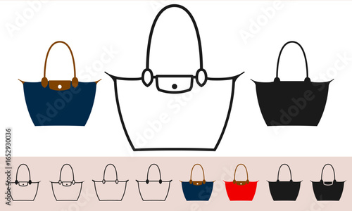 Vector illustration of travel and shopping handbags