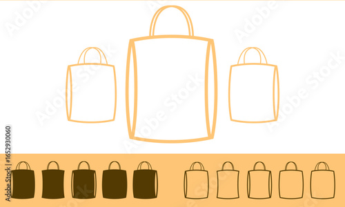 Vector illustration of kraft shopping paper bags