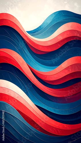 Abstract patriotic design with flowing stripes