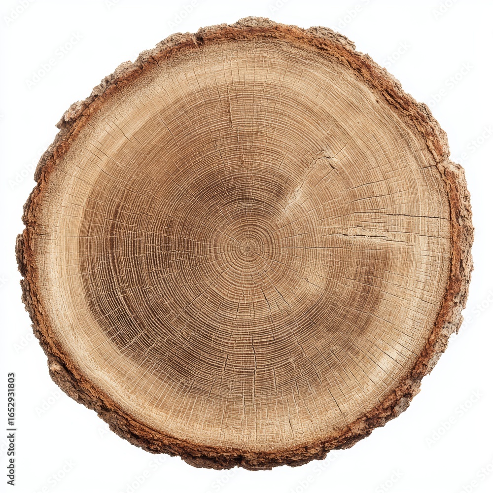 Obraz premium An image of a cross-section of a tree trunk, revealing intricate growth rings and textures