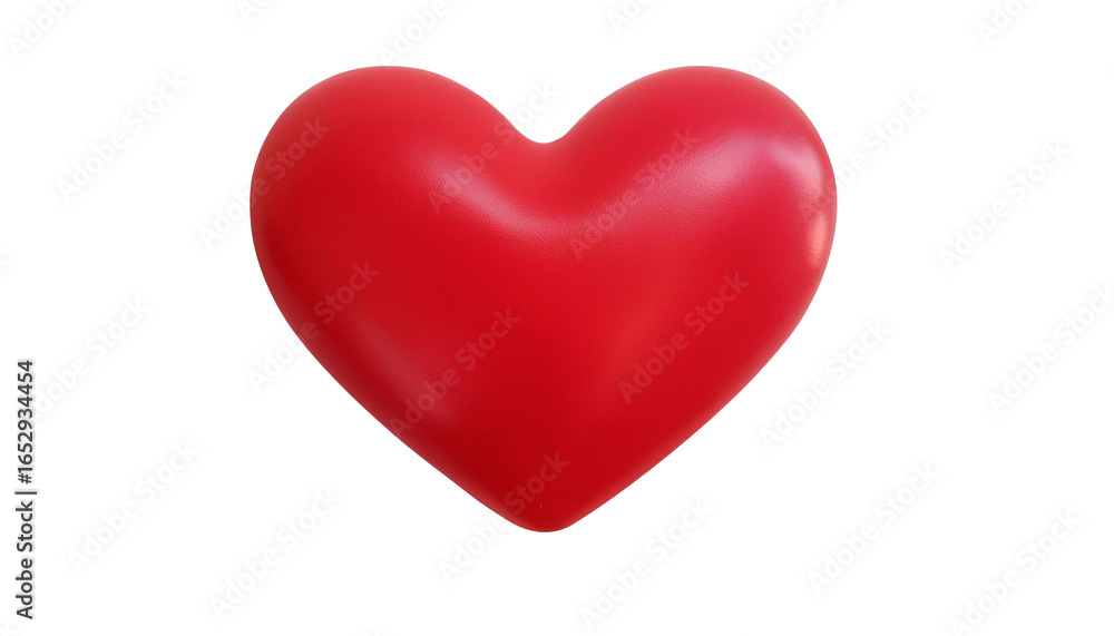 Fototapeta premium Red Heart Shape on Black Background, Valentine's Day 3d clay style, png isolated on transparent background