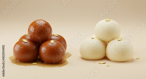 Gulab Jamun and Rasgulla, Indian Sweets Dessert
