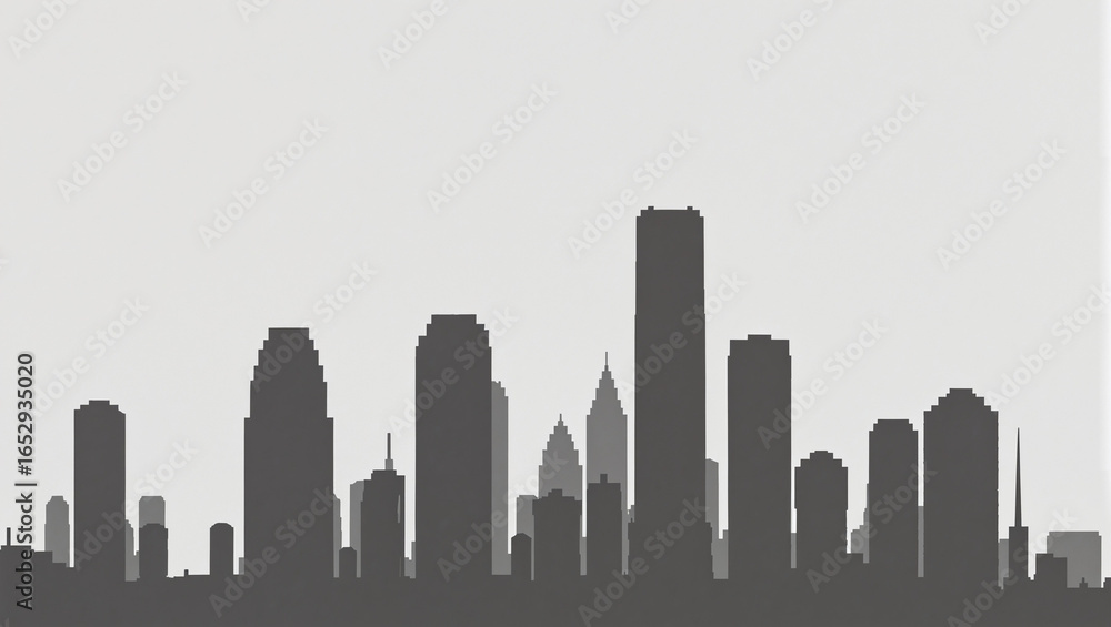 Obraz premium モダンなビル群(黒)