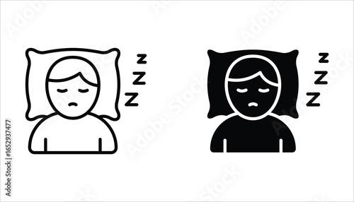 Sleep icon set, of sleeping poses Simple sleep icon for social media, app, and web design. vector illustration on white background