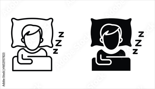Sleep icon set, of sleeping poses Simple sleep icon for social media, app, and web design. vector illustration on white background