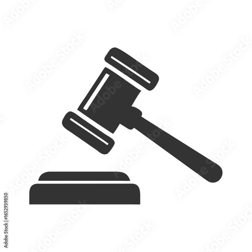 Gavel icon representing legal authority and justice in black  
