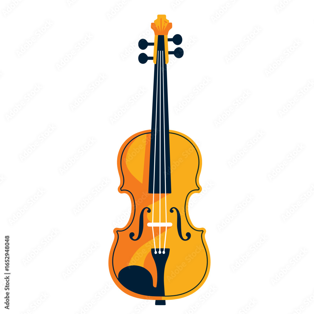 Fototapeta premium Colorful violin illustration with detailed design
