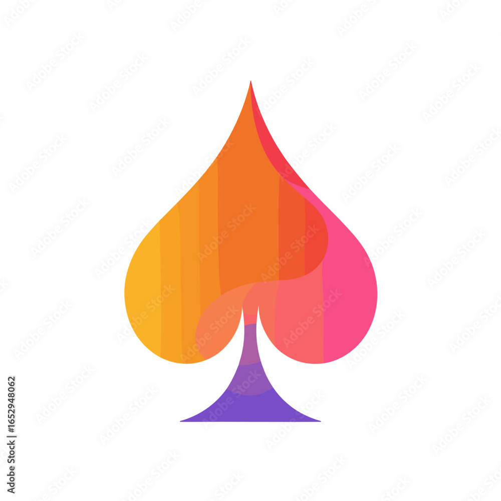 Fototapeta premium Colorful abstract spade symbol with gradient design 