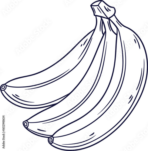 A ripe yellow cartoon vector illustration of a healthy banana bunchA ripe yellow cartoon vector illustration of a healthy banana bunch