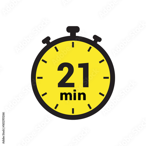 Wall Mural 21 min clock icon vector number design illustration