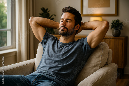 young man sitting on sofa