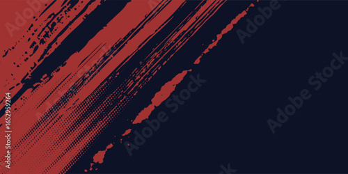 Red halftone dots blue color pattern gradient grunge texture background. Dot pop art comic sport style sport background modern arts