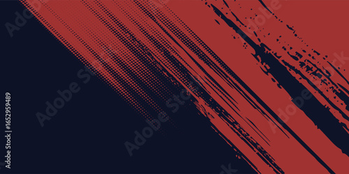 Red halftone dots blue color pattern gradient grunge texture background. Dot pop art comic sport style sport background modern arts